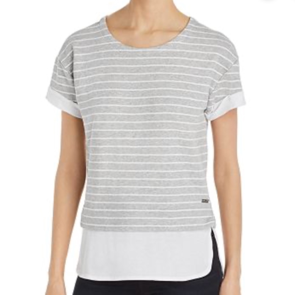 Marc New York Striped Layered-Hem Tee